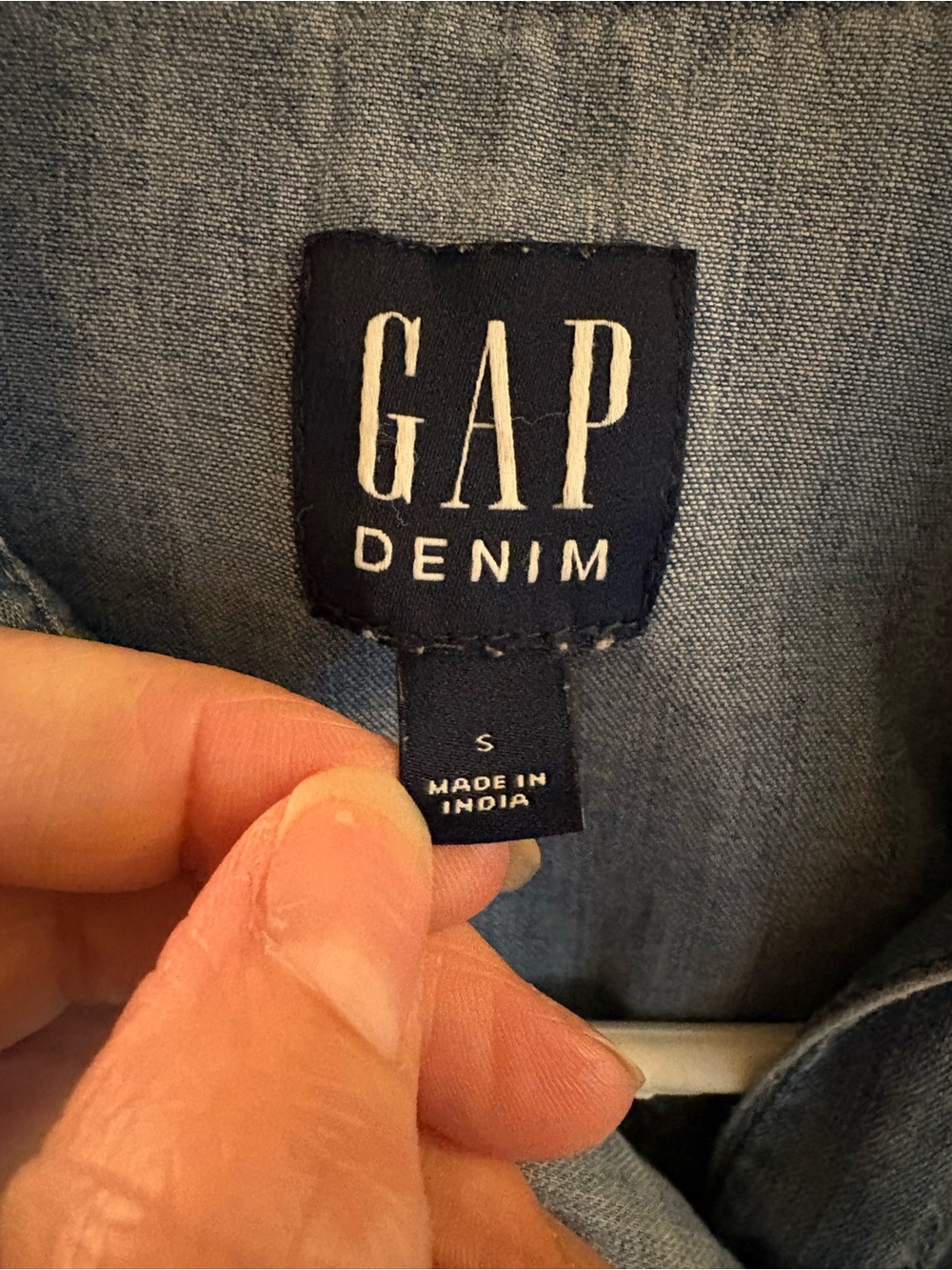 Gap Denim Light Blue Western Shirt with pearl snap buttons - Picture 2 of 16